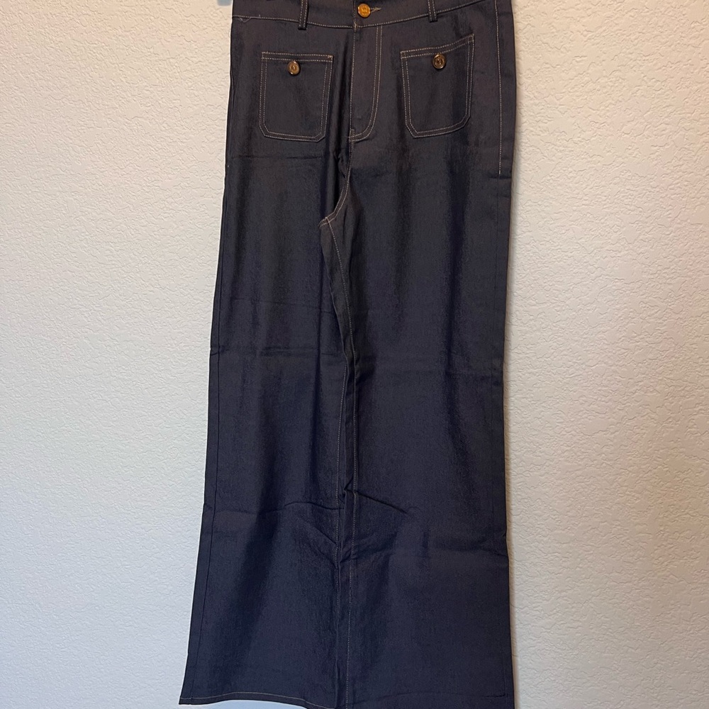 NWT Dark Wash Denim Wide-Leg Pants